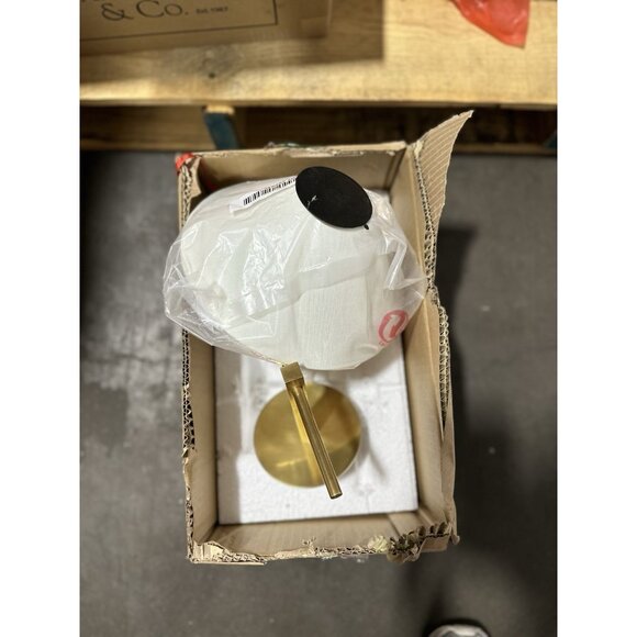 Visual Comfort Hackney Single Sconce (White Linen Shade)-Antique Brass - Picture 6 of 8